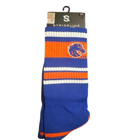 Boise State premium knit crew sock NCAA stride line medium/large eight, 12, 10.5 - Picture 1 of 7